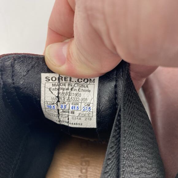 Sorel Addington Chelsea Red Nubuck Waterproof Leather Ankle Boots Women's 10.5 - Picture 10 of 10